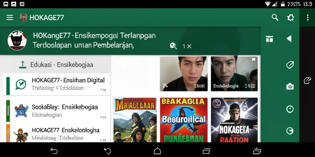 Antarmuka HOKAGE77 menampilkan informasi ensiklopedis yang menarik.