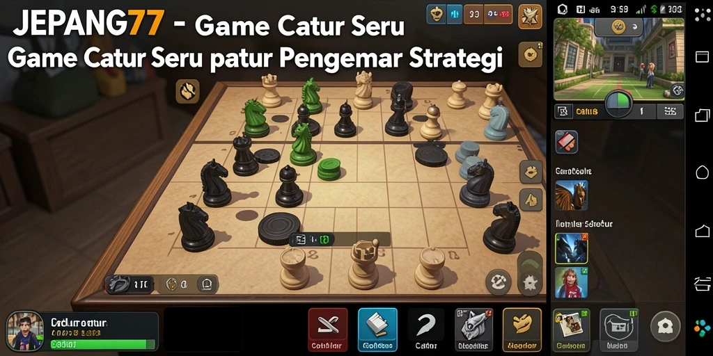 Screenshot JEPANG77 menampilkan antarmuka permainan Catur yang menarik dan intuitif.