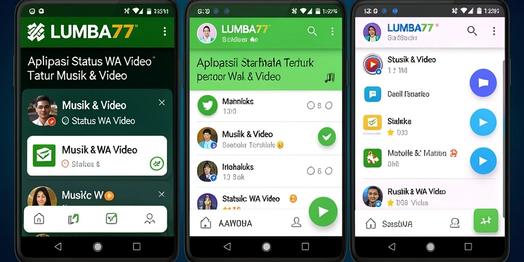 Tampilan antarmuka LUMBA77 yang mudah digunakan untuk Status WA Video.