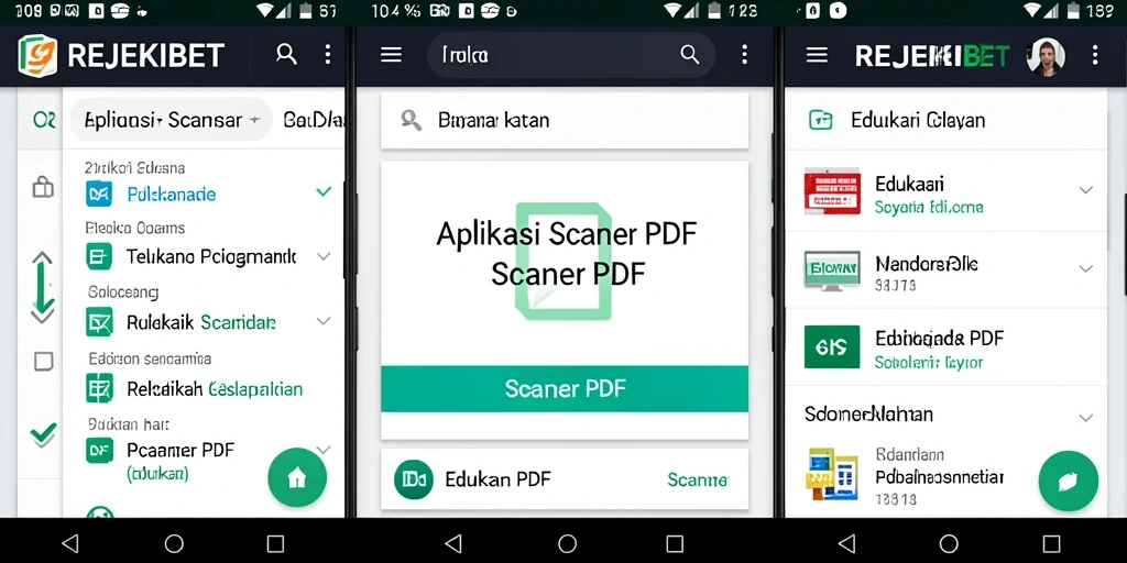 Tampilan antarmuka aplikasi REJEKIBET untuk Scanner PDF.