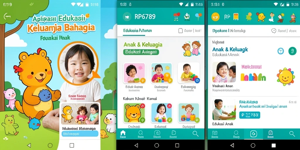 Antarmuka aplikasi RP6789 yang mendidik dan interaktif untuk anak.