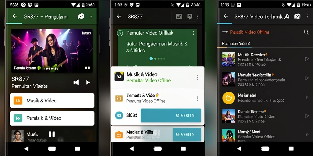 Antarmuka pengguna <strong>SR877</strong> yang intuitif untuk pemutar video offline.