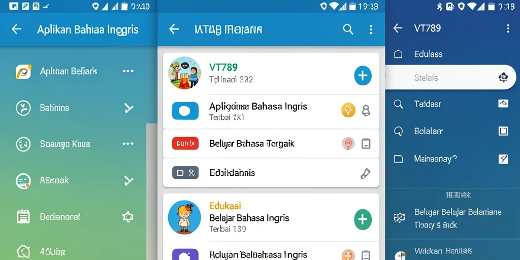 Antarmuka VT789 yang menarik dan mudah digunakan untuk Belajar Bahasa Inggris.