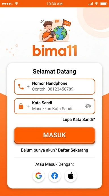 Panduan Masuk Akun bima11 untuk Pengguna Android