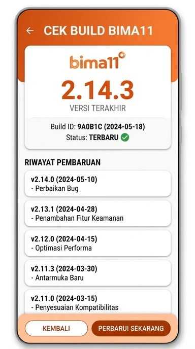 Riwayat Versi Aplikasi bima11 untuk Android